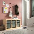 IKEA TROFAST Комбінація для зберігання + контейнери, світла білена сосна / світло-зелений сірий, 93x44x52 см 79533241 | 795.332.41