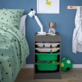 IKEA TROFAST ТРУФАСТ Комбінація з контейнерами / лотком, сірий / зелений, 34x44x56 см 29516102 | 295.161.02