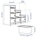 IKEA TROFAST Комбінація для зберігання + контейнери, сірий / сіро-блакитний, 99x44x94 см 39526841 395.268.41