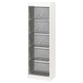 IKEA TROFAST ТРУФАСТ Комбінація для зберігання + контейнери, білий / темно-сірий, 46x30x145 см 29478732 294.787.32