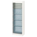 IKEA TROFAST Комбінація для зберігання + контейнери, білий світло-зелено-сірий / сіро-блакитний, 46x30x145 см 19533239 195.332.39