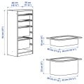 IKEA TROFAST Комбінація для зберігання + контейнери, білий / білий бірюза, 46x30x94 см 69533307 695.333.07