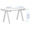 IKEA TROTTEN ТРОТТЕН Письмовий стіл, білий / антрацит, 140x80 cм 29429553 | 294.295.53