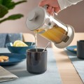 IKEA UPPHETTA Кава-прес / заварювальний чайник, скло/нержавіюча сталь світло-сірий бежевий, 1 л 10561707 105.617.07