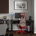 IKEA UTESPELARE / STYRSPEL Геймерський стіл та крісло, чорний сірий / червоний 39491035 | 394.910.35