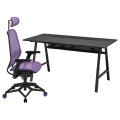 IKEA UTESPELARE / STYRSPEL Геймерський стіл та крісло, чорний / фіолетовий 59491044 594.910.44