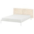 IKEA VEVELSTAD Ліжко / 2 узголів'я, білий / Tolkning ротанг, 160x200 см 39441738 394.417.38