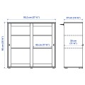 IKEA VIHALS Стелаж / скляні двері, темно-сіре / прозоре скло, 190x37x200 см 49521094 495.210.94
