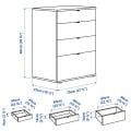 IKEA VIHALS Комод, 4 шухляди, білий / функція блокування / розблокування, 70x47x90 см 00483239 004.832.39