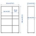 IKEA VIHALS Стелаж / скляні двері, білий / прозоре скло, 190x37x140 см 89521092 | 895.210.92