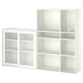 IKEA VIHALS Стелаж / скляні двері, білий / прозоре скло, 190x37x140 см 89521092 | 895.210.92