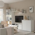 IKEA VIHALS Комбінація для зберігання / під ТВ, білий, 337x47x200 cм 09440679 | 094.406.79