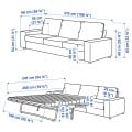 IKEA VIMLE Розкладний диван 3-місний, з широкими підлокітниками / Hallarp сірий 19537096 195.370.96