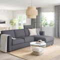 IKEA VIMLE ВІМЛЕ 3-місний диван з козеткою, з підголовником / Gunnared сірий 59399106 593.991.06