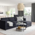 IKEA VIMLE ВІМЛЕ 3-місний диван з козеткою, з підголовником Saxemara / чорно-синій 29399136 293.991.36