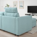 IKEA VIMLE ВІМЛЕ 3-місний диван з козеткою, з підголовником Saxemara / світло-блакитний 99399133 993.991.33
