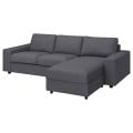 IKEA VIMLE ВІМЛЕ Чохол на 3-місний диван з козеткою, з широкими підлокітниками Gunnared / середньо-сірий 89401136 894.011.36