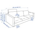 IKEA VIMLE ВІМЛЕ 3-місний диван, з підголовником / Hallarp бежевий 89399039 893.990.39