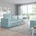 IKEA VIMLE ВІМЛЕ 3-місний диван, з підголовником / Saxemara світло-блакитний 49399055 | 493.990.55