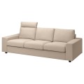 IKEA VIMLE ВІМЛЕ Чохол на 3-місний диван, з підголівником з широкими підлокітниками / Hallarp бежевий 89425024 | 894.250.24