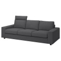 IKEA VIMLE ВІМЛЕ Чохол на 3-місний диван, з підголівником з широкими підлокітниками / Hallarp сірий 19425027 | 194.250.27