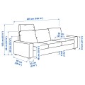 IKEA VIMLE ВІМЛЕ 3-місний диван, з підголовником з широкими підлокітниками / Gunnared бежевий 79401330 794.013.30
