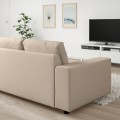 IKEA VIMLE ВІМЛЕ 3-місний диван, з широкими підлокітниками / Hallarp бежевий 59401430 594.014.30
