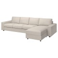 IKEA VIMLE ВІМЛЕ Чохол 4-місного дивана з козеткою, з широкими підлокітниками / Gunnared бежевий 49424168 494.241.68
