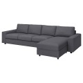 IKEA VIMLE ВІМЛЕ Чохол 4-місного дивана з козеткою, з широкими підлокітниками / Gunnared середньо-сірий 79424162 794.241.62