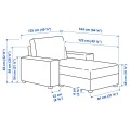 IKEA VIMLE ВІМЛЕ Козетка, з широкими підлокітниками / Saxemara чорно-синій 29409140 | 294.091.40