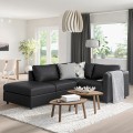 IKEA VIMLE ВІМЛЕ 3-місний кутовий диван, з відкритим торцем / Grann / Bomstad чорний 99306756 | 993.067.56