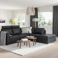 IKEA VIMLE ВІМЛЕ 4-місний кутовий диван, з відкритим торцем з узголів'ям / Grann / Bomstad чорний 29306284 293.062.84