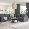 IKEA VIMLE ВІМЛЕ 4-місний кутовий диван, з широкими підлокітниками / Gunnared середньо-сірий 99401796 994.017.96