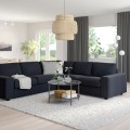IKEA VIMLE ВІМЛЕ 4-місний кутовий диван, з широкими підлокітниками / Saxemara чорно-синій 89401787 894.017.87