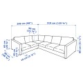 IKEA VIMLE ВІМЛЕ 5-місний кутовий диван, Grann / Bomstad чорний 69306748 693.067.48