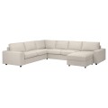 IKEA VIMLE ВІМЛЕ Чохол для 4-місного кутового дивана, 5-місний, з шезлонгом з широкими підлокітниками / Gunnared бежевий 29424268 294.242.68