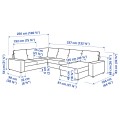 IKEA VIMLE ВІМЛЕ Кутовий диван 5-місний з шезлонгом, з широкими підлокітниками / Gunnared середньо-сірий 49401831 | 494.018.31
