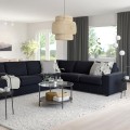 IKEA VIMLE ВІМЛЕ 5-місний кутовий диван, з широкими підлокітниками / Saxemara чорно-синій 49401812 494.018.12