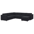 IKEA VIMLE ВІМЛЕ Чохол для 5-місного кутового дивана з козеткою, Saxemara чорно-блакитний 39399715 | 393.997.15