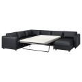 IKEA VIMLE ВІМЛЕ Кутовий диван розкладний 5-місний з шезлонгом, Grann / Bomstad чорний 79477377 794.773.77