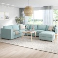 IKEA VIMLE Кутовий диван розкладний 5-місний з шезлонгом, Saxemara світло-блакитний 09537172 095.371.72