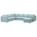 IKEA VIMLE ВІМЛЕ Чохол 5-місного кутового дивана з козеткою, Saxemara світло-блакитний 79399718 | 793.997.18