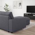 IKEA VIMLE ВІМЛЕ 3-місний диван з козеткою, з широкими підлокітниками Gunnared / середньо-сірий 99401292 | 994.012.92