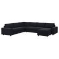 IKEA VIMLE Кутовий диван розкладний 5-місний з шезлонгом, з широкими підлокітниками / Saxemara чорно-синій 59537179 595.371.79