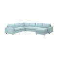 IKEA VIMLE ВІМЛЕ Чохол для 5-місного кутового розкладного дивана з широкими підлокітниками / гуннарід бежевий, 5-місний, з шезлонгом з широкими підлокітниками / Saxemara блакитний 19424278 194.242.78