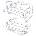IKEA VRETSTORP Розкладний диван 3-місний, Karlshov сіро-бежевий 09491230 | 094.912.30