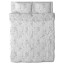 IKEA ALVINE KVIST АЛЬВІНЕ КВІСТ Підковдра та 2 наволочки, білий / сірий, 200x200/50x60 см 10159631 101.596.31