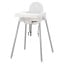 IKEA ANTILOP АНТІЛОП Стільчик для годування, білий / срібний 29067293 290.672.93