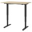 IKEA BEKANT БЕКАНТ Письмовий стіл з регулюванням висоти, шпон дуба білений / чорний, 120x80 см 79282233 792.822.33