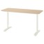 IKEA BEKANT БЕКАНТ Письмовий стіл, шпон дуба білений / білий, 140x60 см 49282668 492.826.68